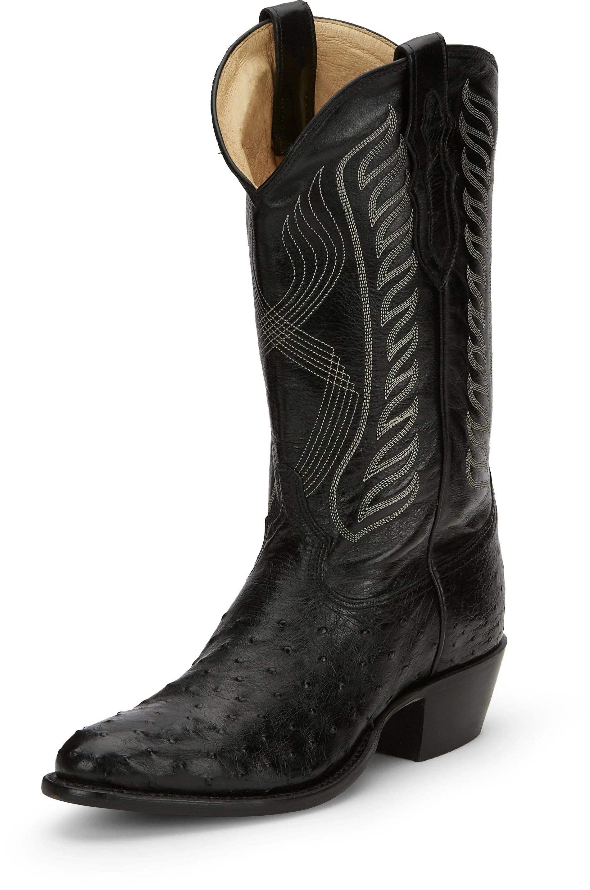 Tony Lama Men's Mccandles Black Full Quill Ostrich Round Toe Exotic Western Boots 8255 - Image 2