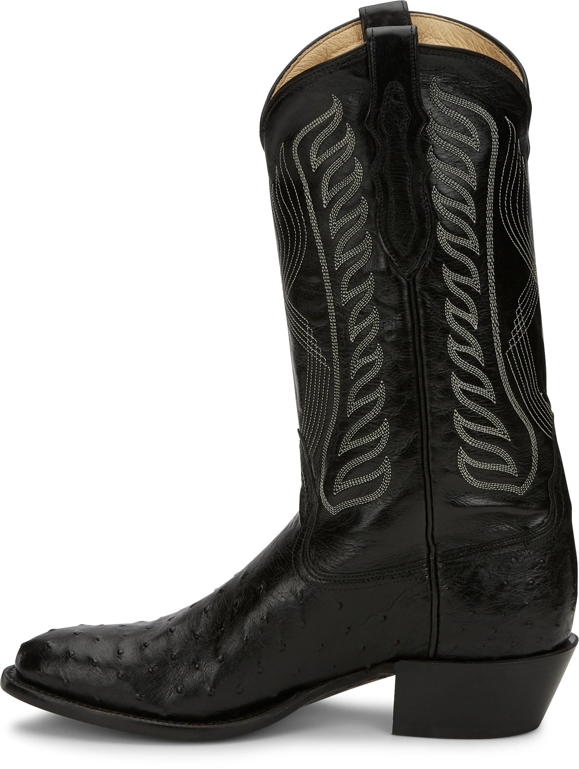 Tony Lama Men's Mccandles Black Full Quill Ostrich Round Toe Exotic Western Boots 8255 - Image 4