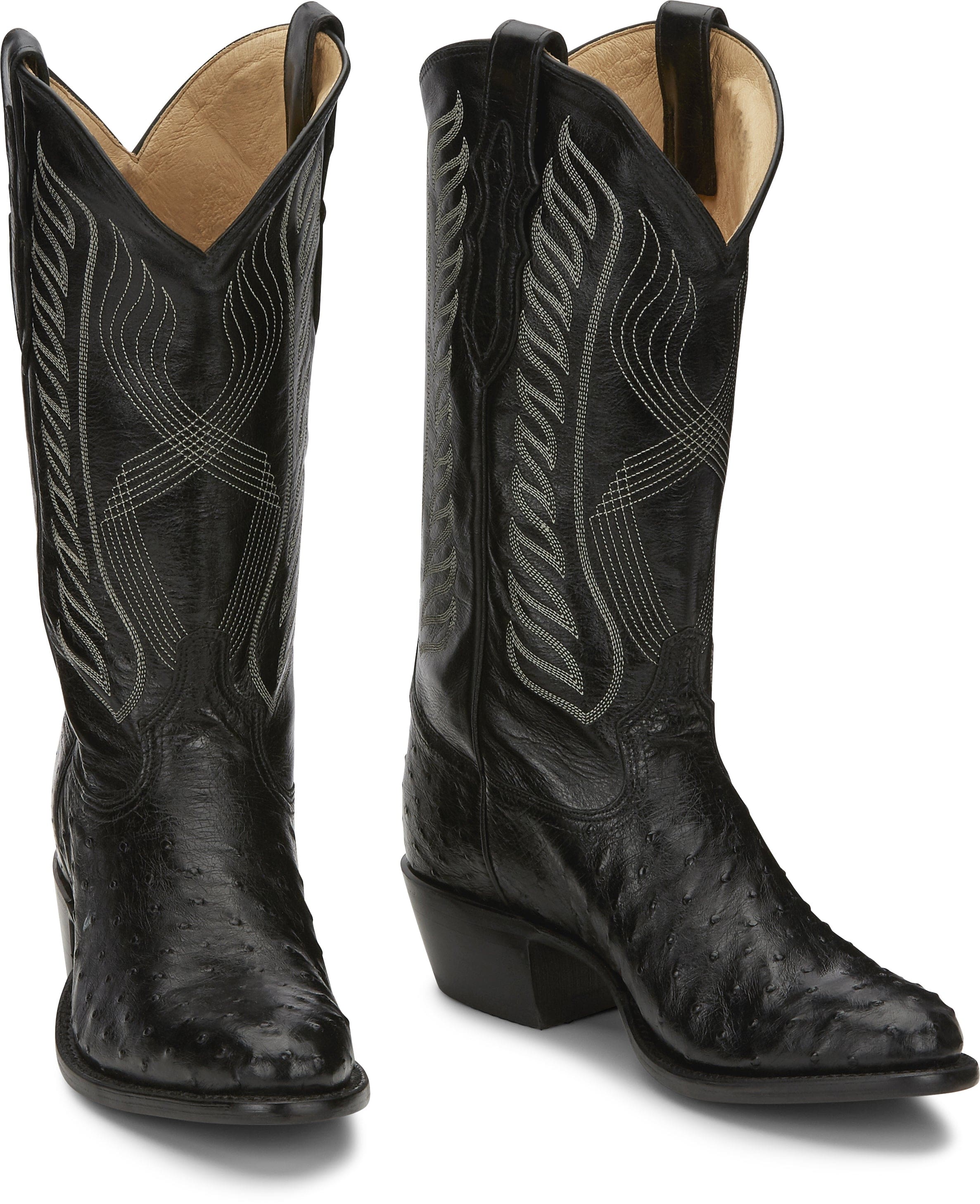 Tony Lama Men's Mccandles Black Full Quill Ostrich Round Toe Exotic Western Boots 8255 - Image 8