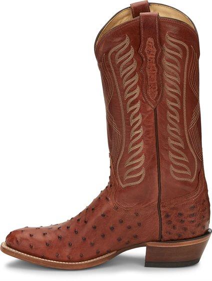 Tony Lama Men's Mccandles Brandy Full Quill Ostrich Round Toe Exotic Western Boots 8257 - Image 3