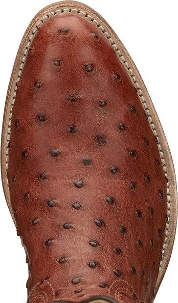 Tony Lama Men's Mccandles Brandy Full Quill Ostrich Round Toe Exotic Western Boots 8257 - Image 4