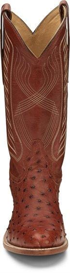 Tony Lama Men's Mccandles Brandy Full Quill Ostrich Round Toe Exotic Western Boots 8257 - Image 5