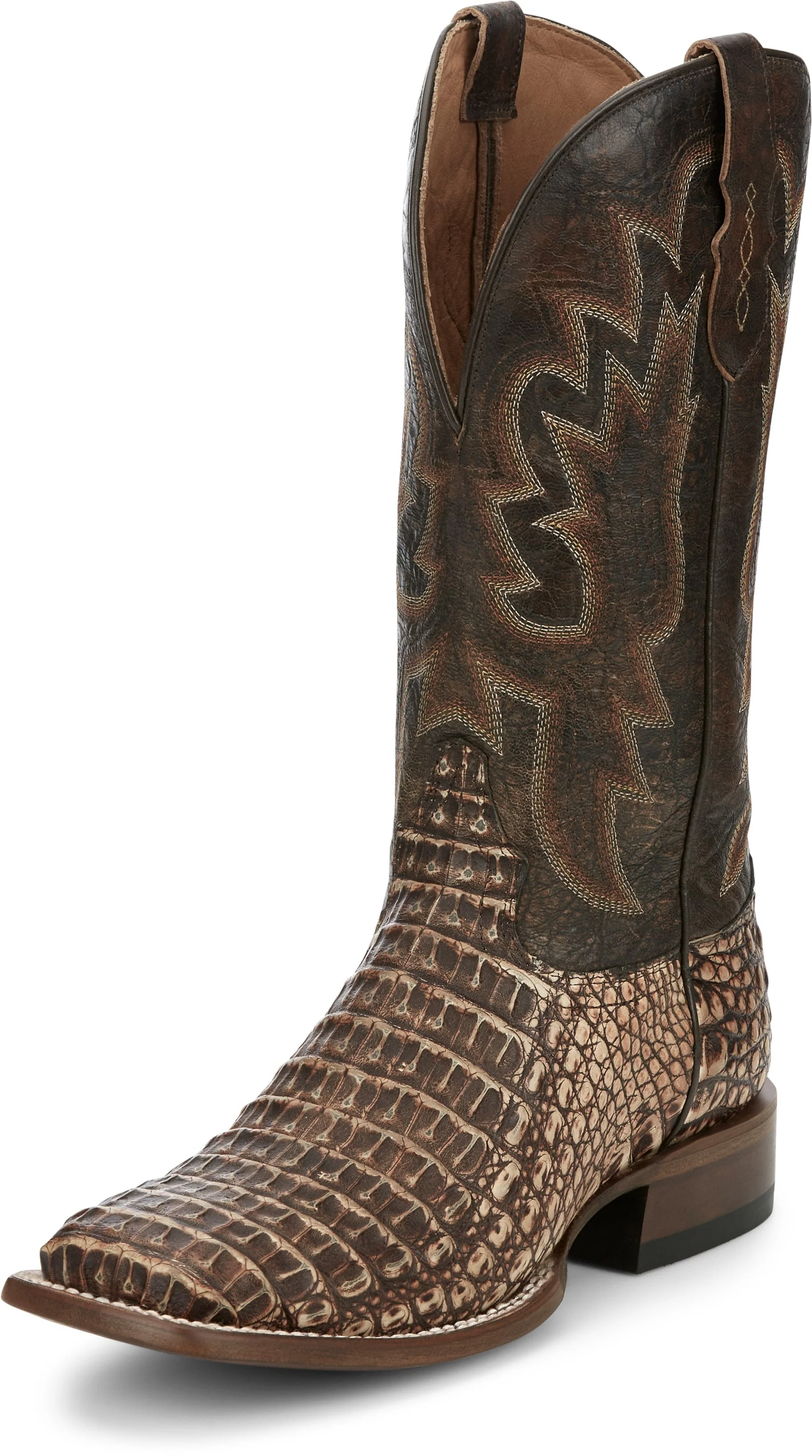 Tony Lama Men's Mitcham Peanut Hornback Caiman Exotic Western Boots TL5259 - Image 2
