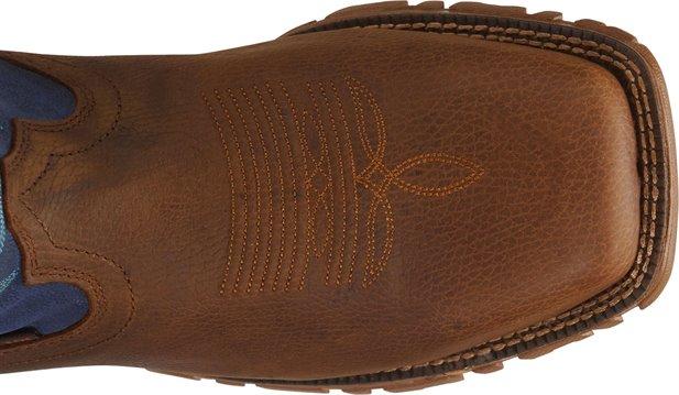 Tony Lama Men's Roustabout Blue/Tan Steel Toe Waterproof Work Boots TW5010 - Image 4