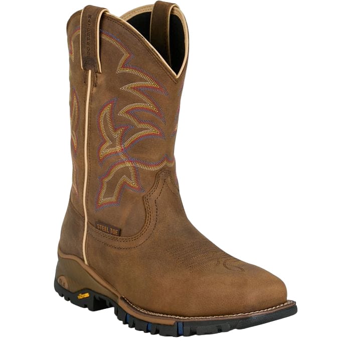 Tony Lama Men's Tan Roustabout Steel Toe Waterproof Work Boots TW5022