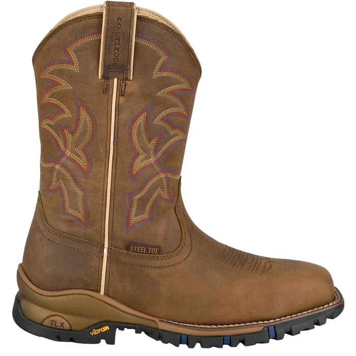 Tony Lama Men's Tan Roustabout Steel Toe Waterproof Work Boots TW5022 - Image 2