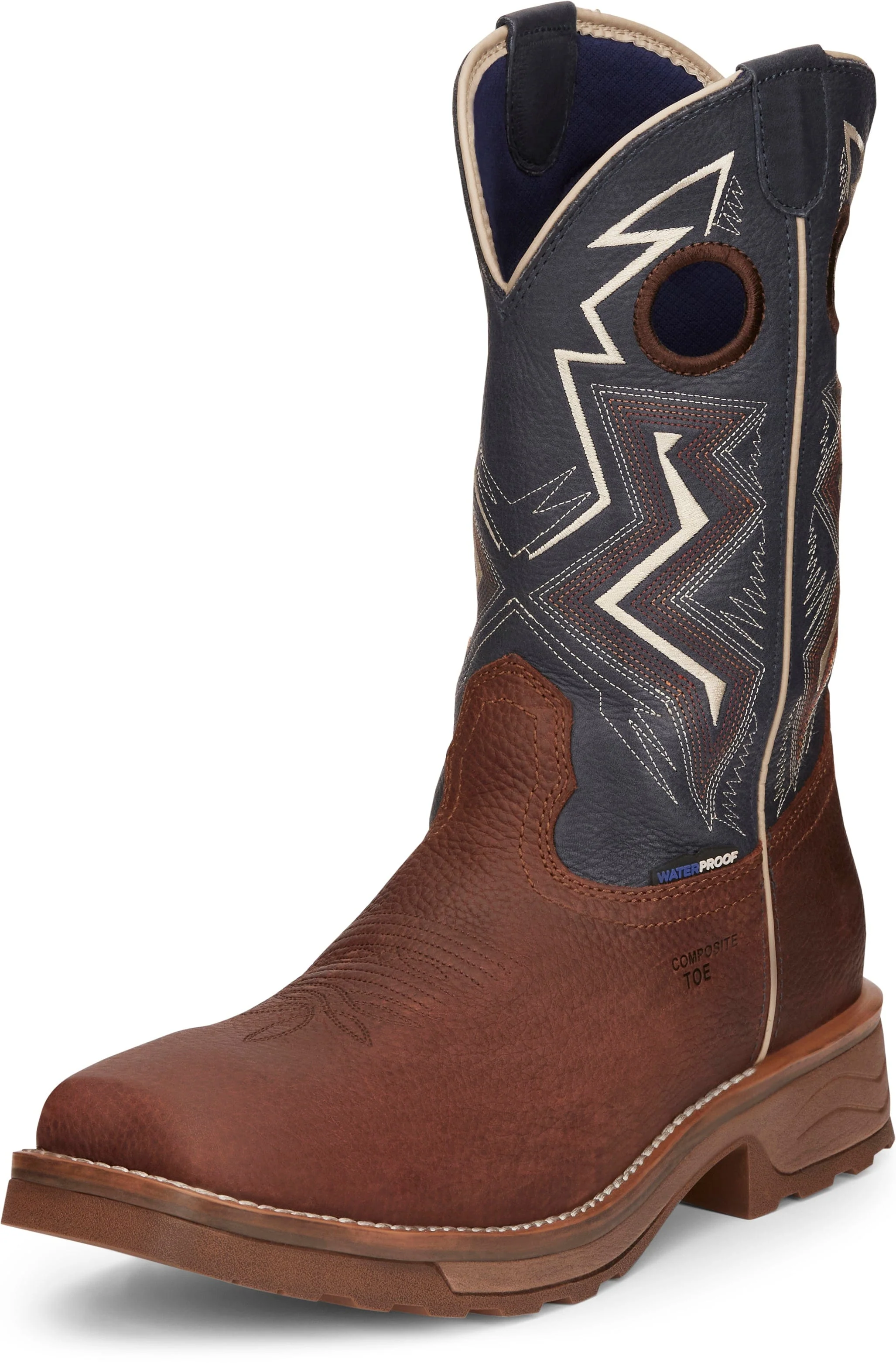 Tony Lama Men's TLX Force Dark Brown Waterproof Composite Toe Western Work Boots TW3402 - Image 2