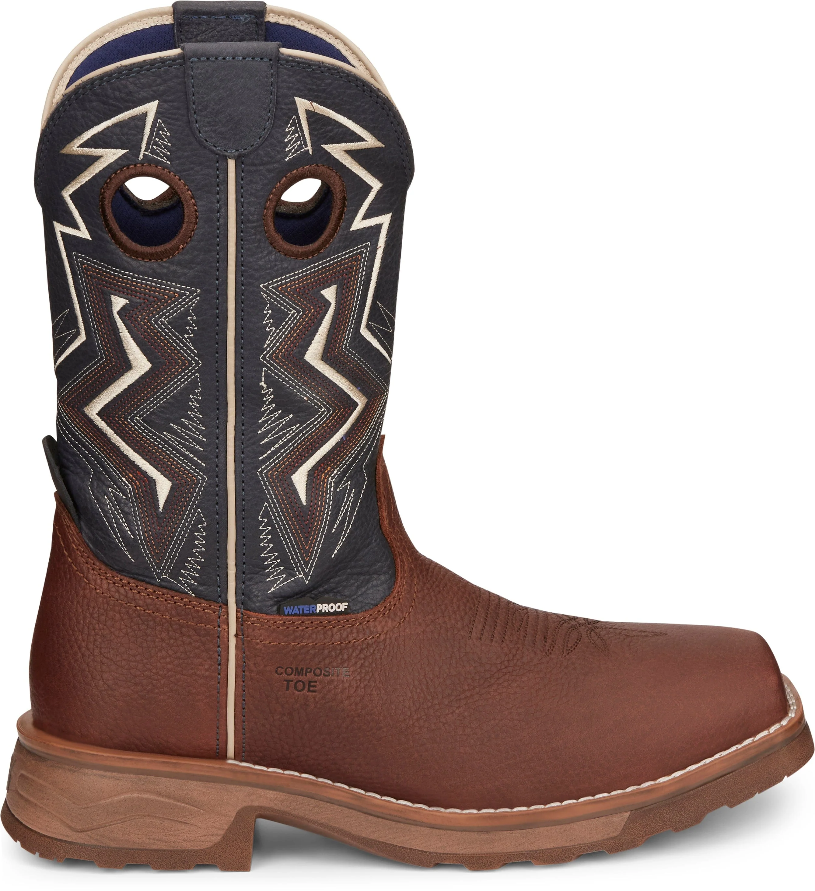 Tony Lama Men's TLX Force Dark Brown Waterproof Composite Toe Western Work Boots TW3402 - Image 3