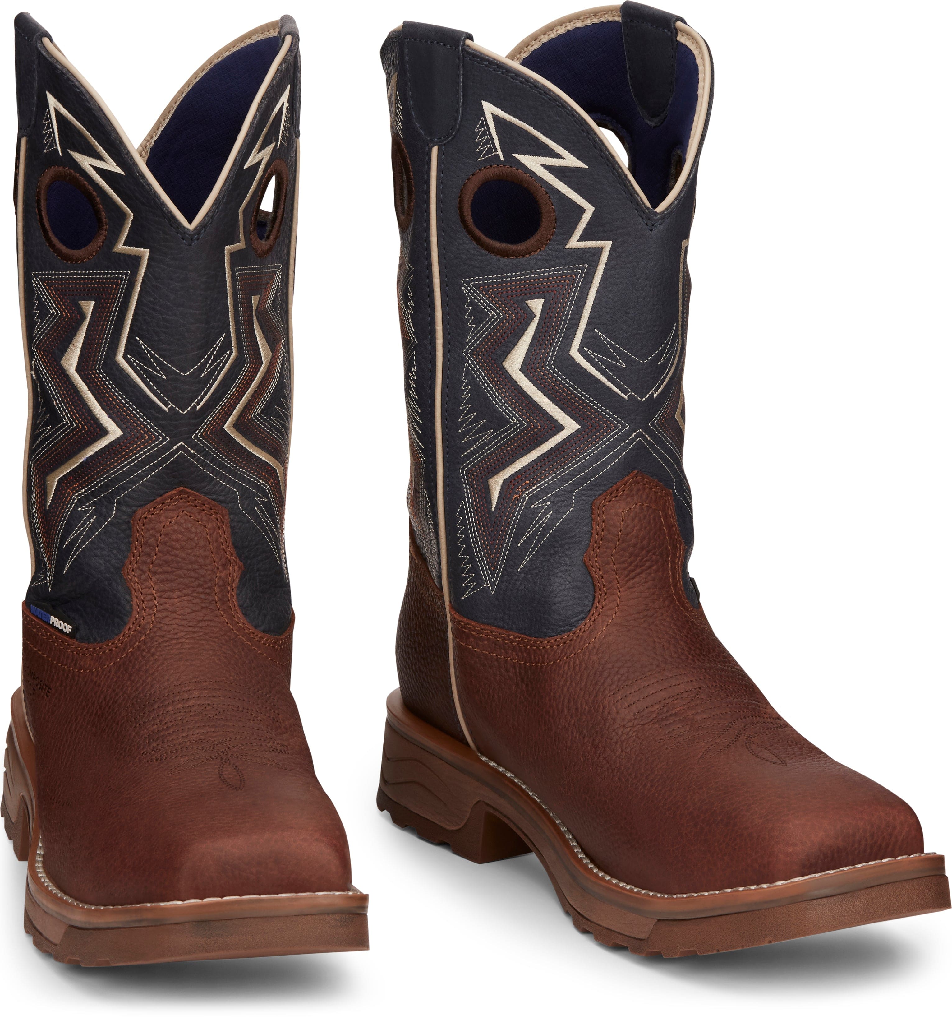 Tony Lama Men's TLX Force Dark Brown Waterproof Composite Toe Western Work Boots TW3402 - Image 7