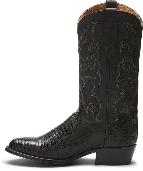 Tony Lama Men's 1911 Nacogdoches Teju Lizard Black Round Toe Cowboy Boots TL5150 - Image 7