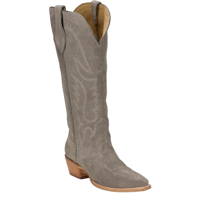 Tony Lama Women's Ash Grey Liz Suede Western Boots DR4260