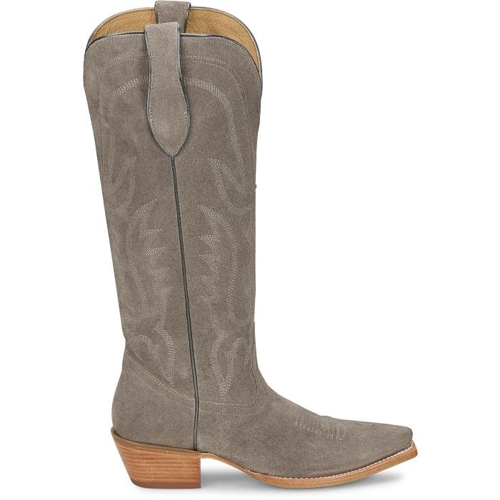 Tony Lama Women's Ash Grey Liz Suede Western Boots DR4260 - Image 2