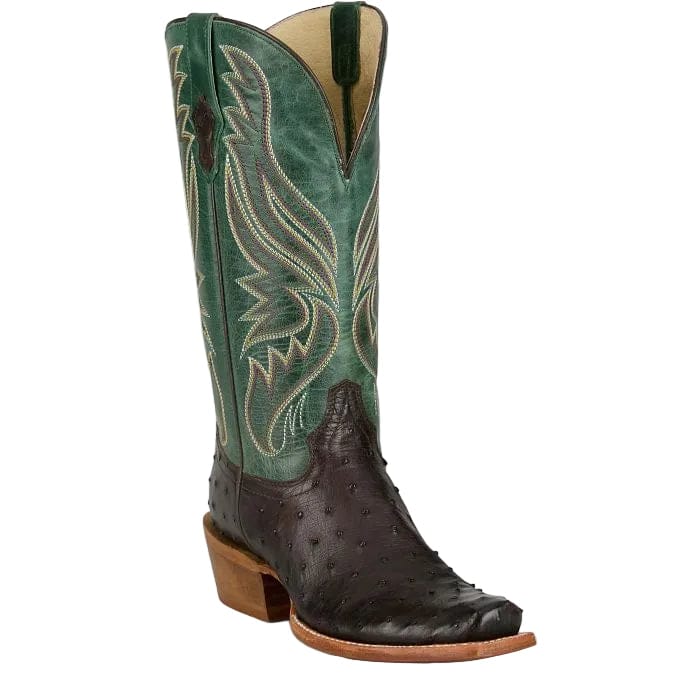 Tony Lama Women's Chocolate Brown Zaire Full Quill Ostrich Exotic Boots SA6114