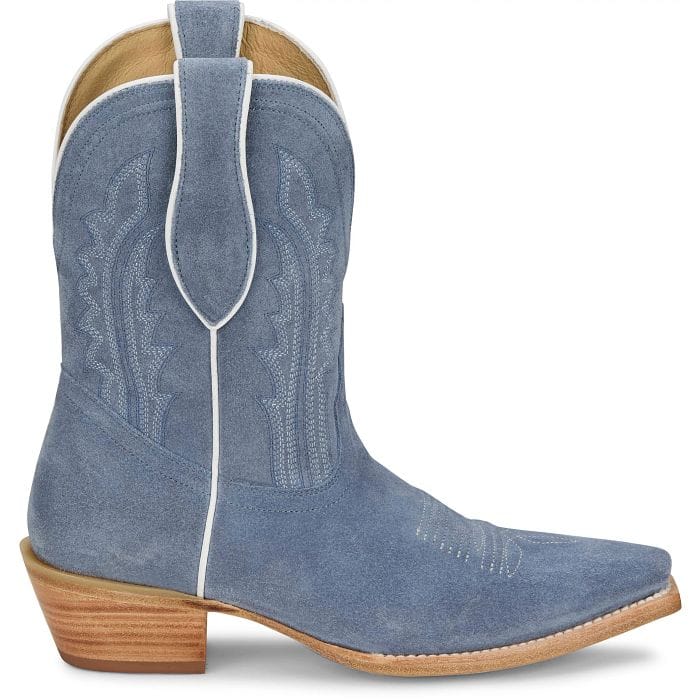 Tony Lama Women's Cornflower Blue Lea 9" Suede Western Booties DR3261 - Image 2