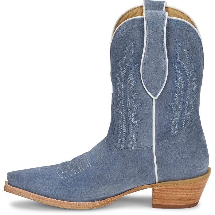 Tony Lama Women's Cornflower Blue Lea 9" Suede Western Booties DR3261 - Image 3