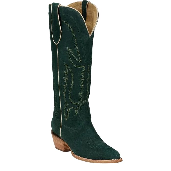 Tony Lama Women's Emerald Green Liz Suede Western Boots DR4262