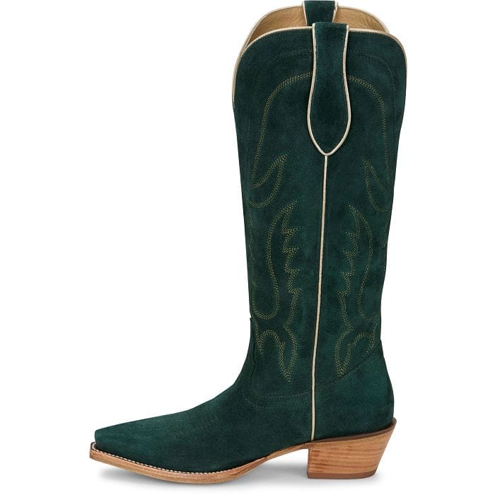 Tony Lama Women's Emerald Green Liz Suede Western Boots DR4262 - Image 3