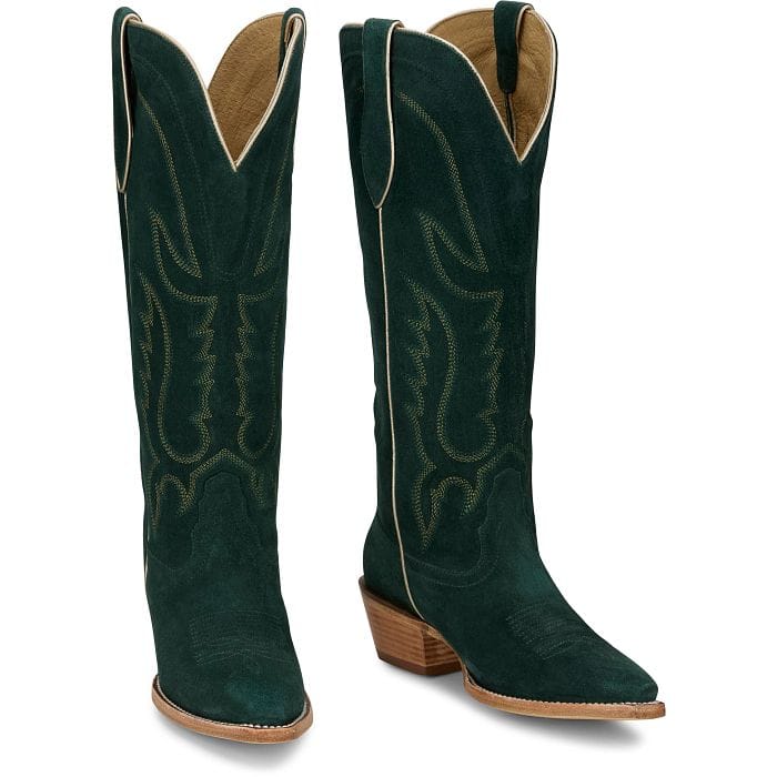 Tony Lama Women's Emerald Green Liz Suede Western Boots DR4262 - Image 4