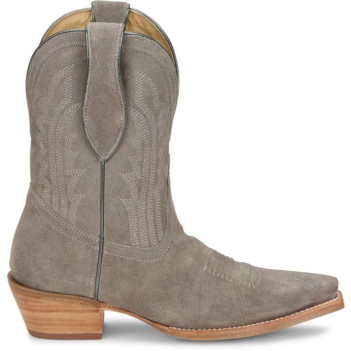 Tony Lama Women's Ash Grey Lea 9" Suede Western Booties DR3260 - Image 2