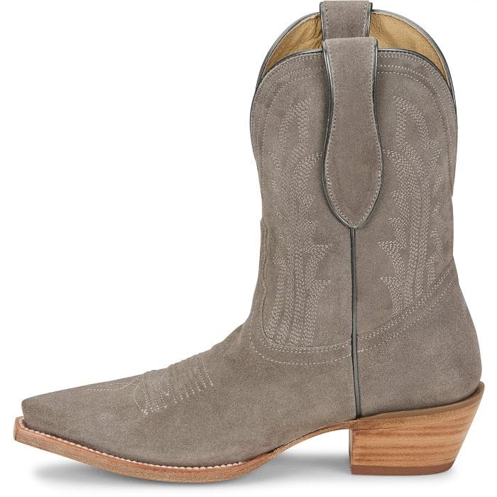 Tony Lama Women's Ash Grey Lea 9" Suede Western Booties DR3260 - Image 3