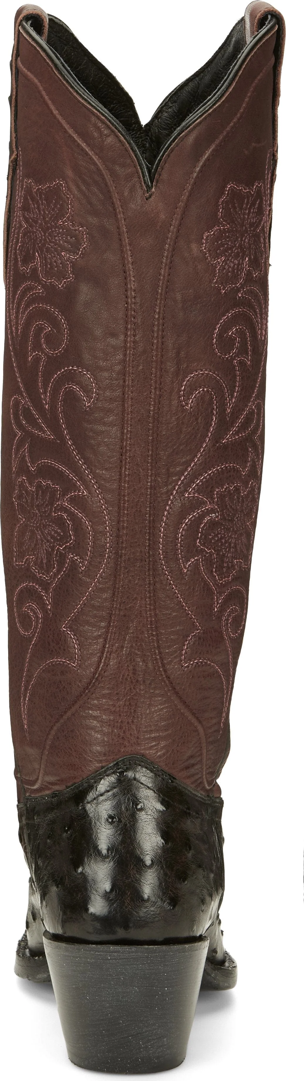 Tony Lama Women's Vaqueras Ines Black Cherry Full Quill Ostrich Western Boots VF3056 - Image 6