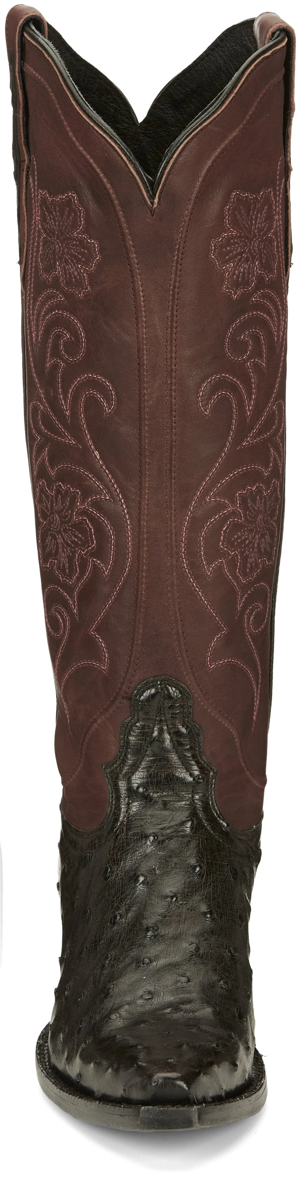 Tony Lama Women's Vaqueras Ines Black Cherry Full Quill Ostrich Western Boots VF3056 - Image 7