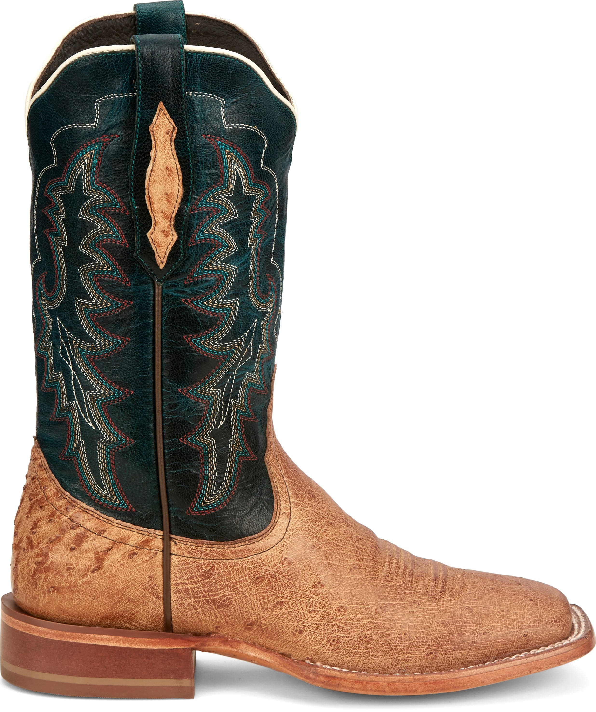 Tony Lama Women's Wildheart Gold/Tan Smooth Ostrich Square Toe Exotic Western Boots SA6209 - Image 2