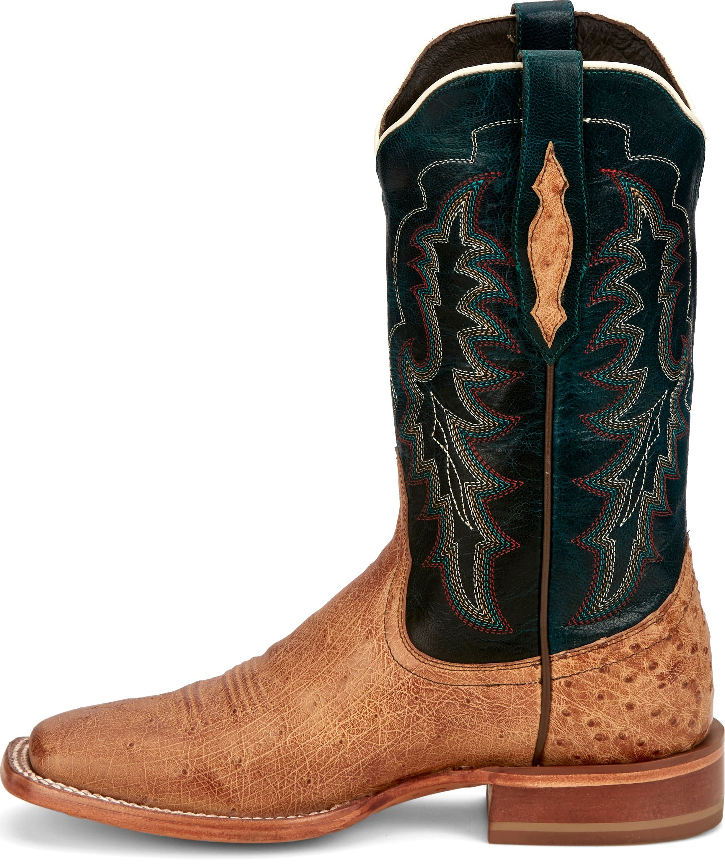 Tony Lama Women's Wildheart Gold/Tan Smooth Ostrich Square Toe Exotic Western Boots SA6209 - Image 3