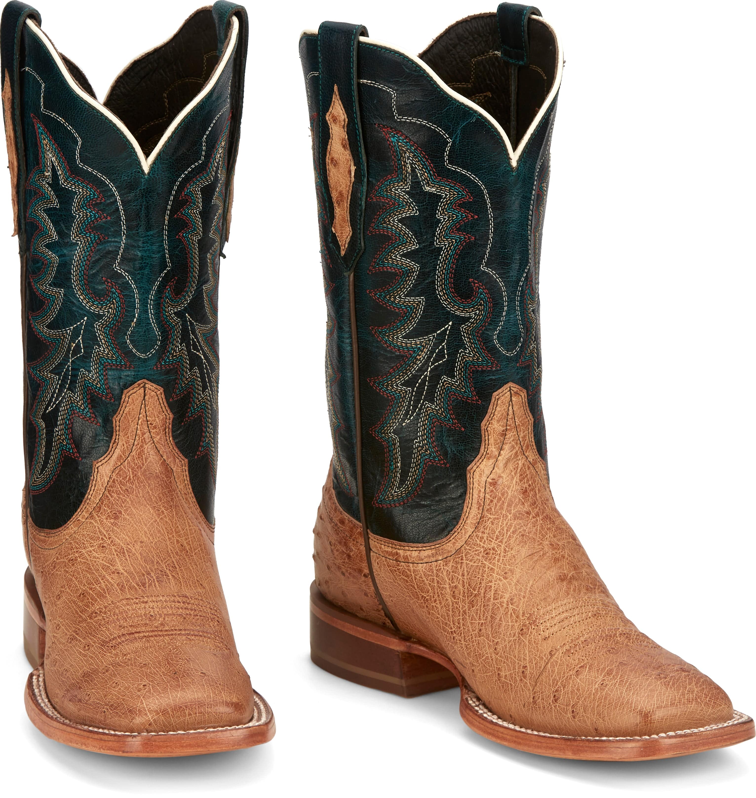 Tony Lama Women's Wildheart Gold/Tan Smooth Ostrich Square Toe Exotic Western Boots SA6209 - Image 7