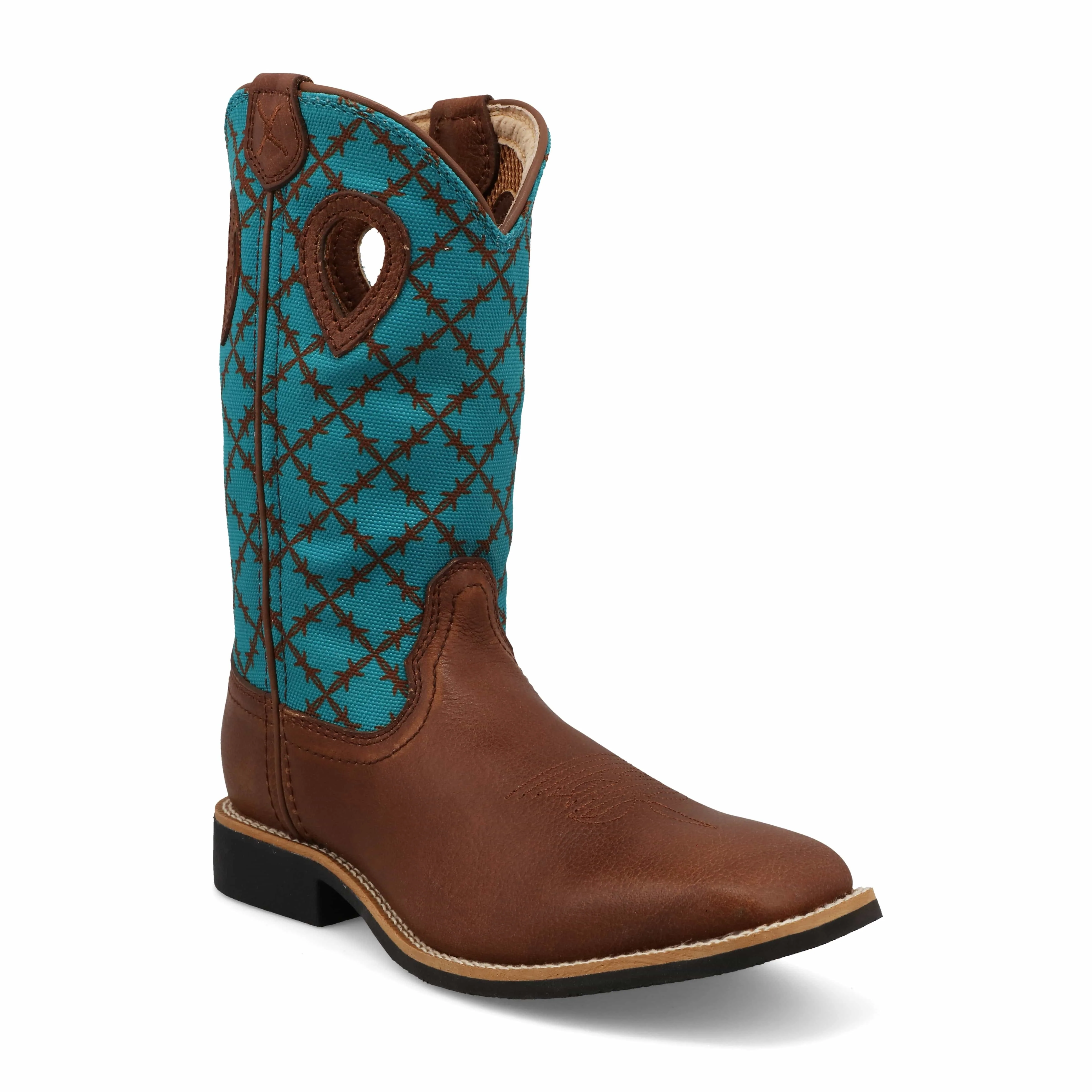 Twisted X Kids Brownie & Turquoise Top Hand Western Boot YTH0024