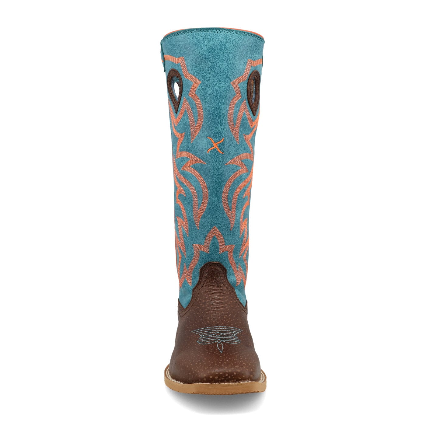 Twisted X Kids Dark Chocolate & Electric Turquoise Buckaroo Western Boot YBK0011 - Image 5