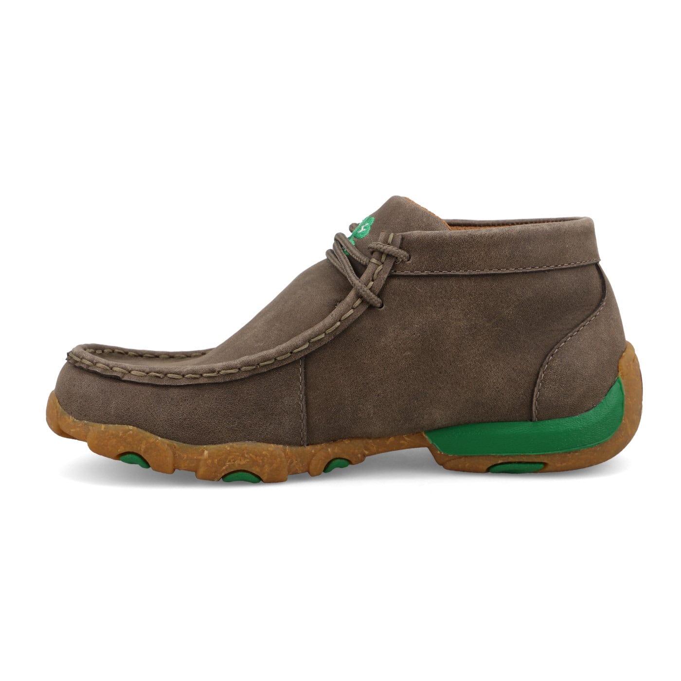 Twisted X Kids Deep Taupe & Kelly Green Chukka Driving Moc Shoe YDM0055 - Image 2