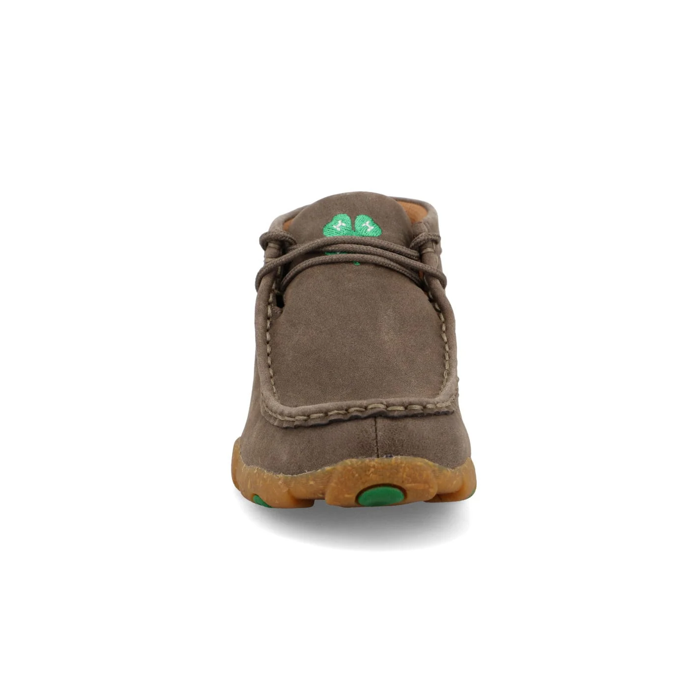 Twisted X Kids Deep Taupe & Kelly Green Chukka Driving Moc Shoe YDM0055 - Image 5