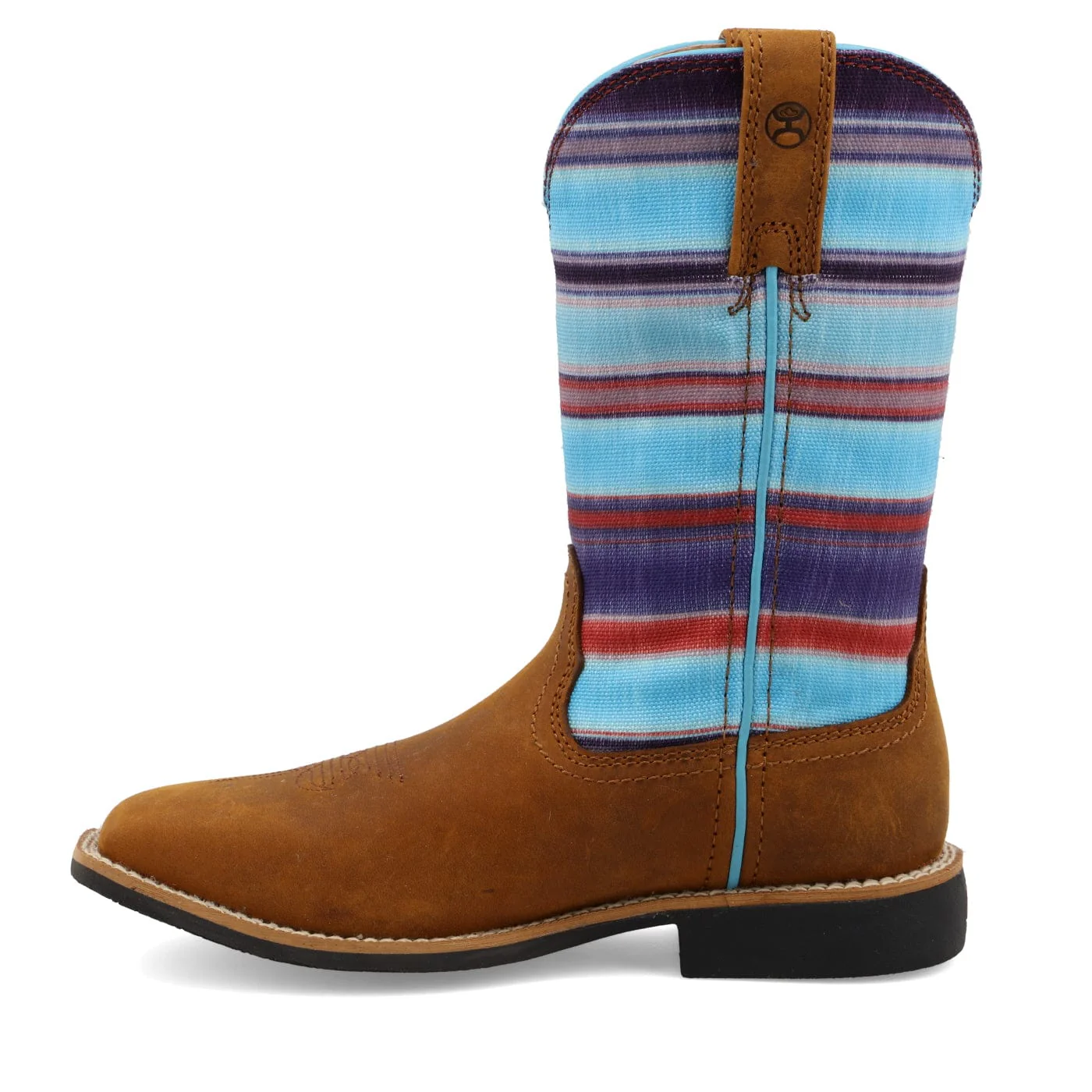 Twisted X Kids Distressed Saddle & Blue Multi Hooey Western Boot YHY0011 - Image 2