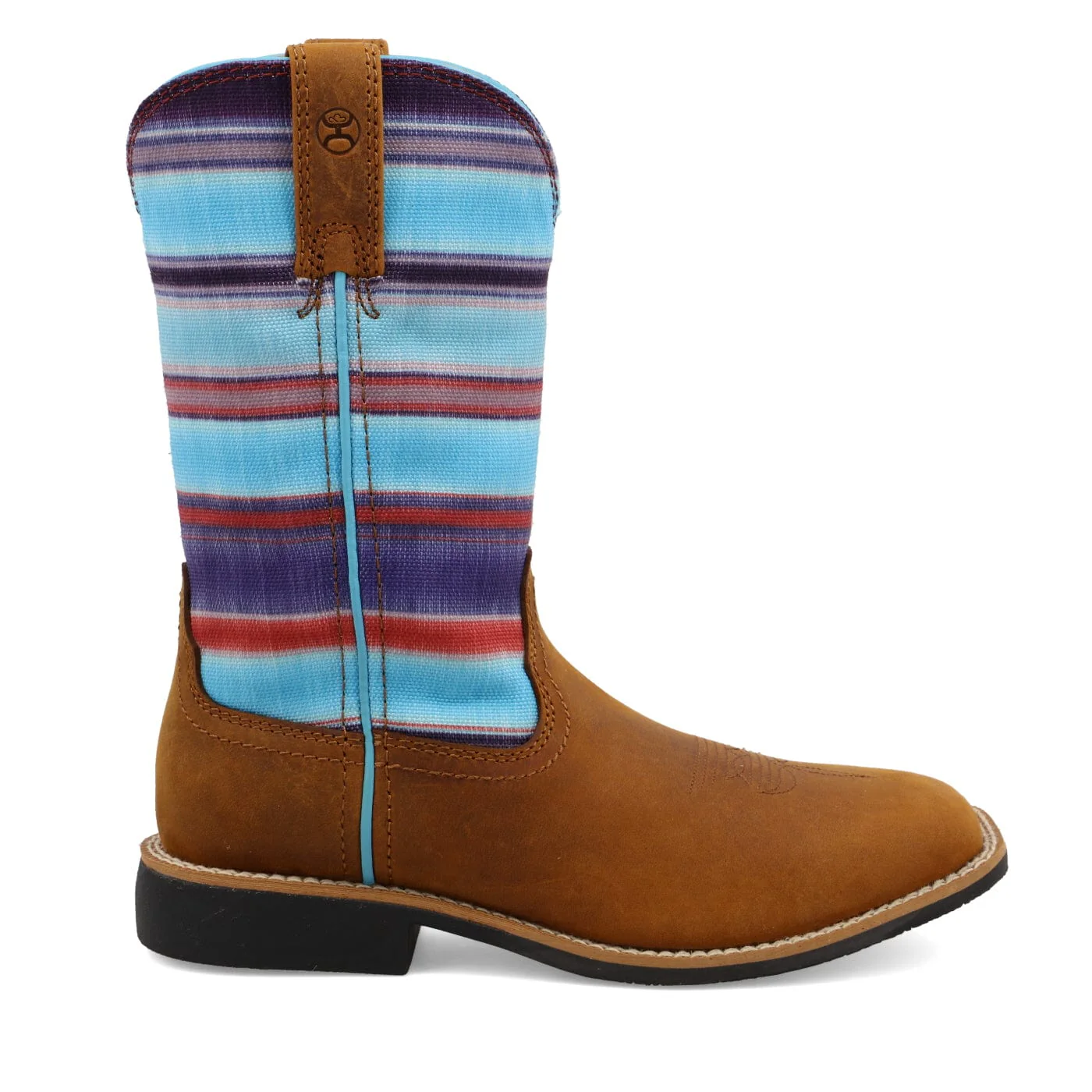 Twisted X Kids Distressed Saddle & Blue Multi Hooey Western Boot YHY0011 - Image 4
