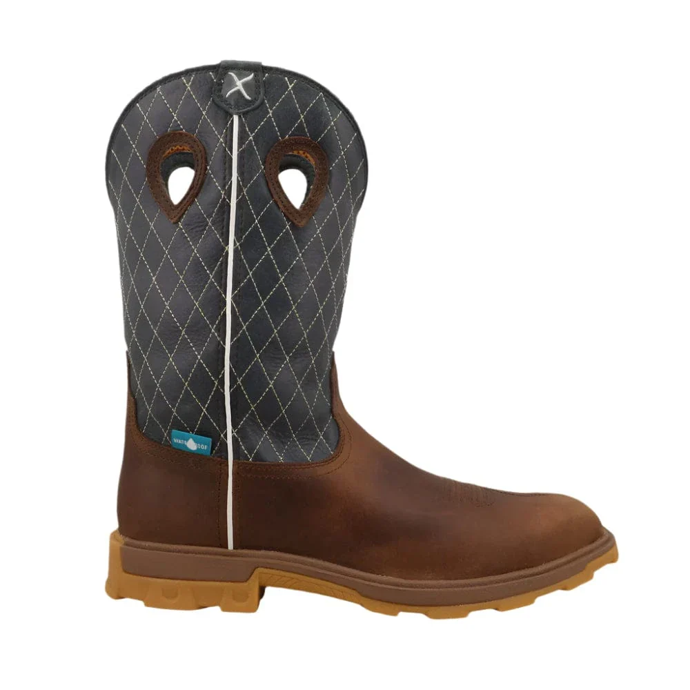 Twisted X Men's Brown & Dark Electric Blue Ultralite X no Toe Work Boot MULNW02 - Image 4