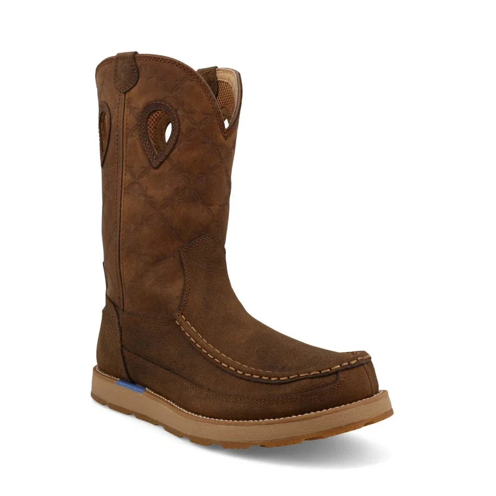 Twisted X Men's Brunette & Pecan Pull On Wedge Sole Work Boot MCBX001