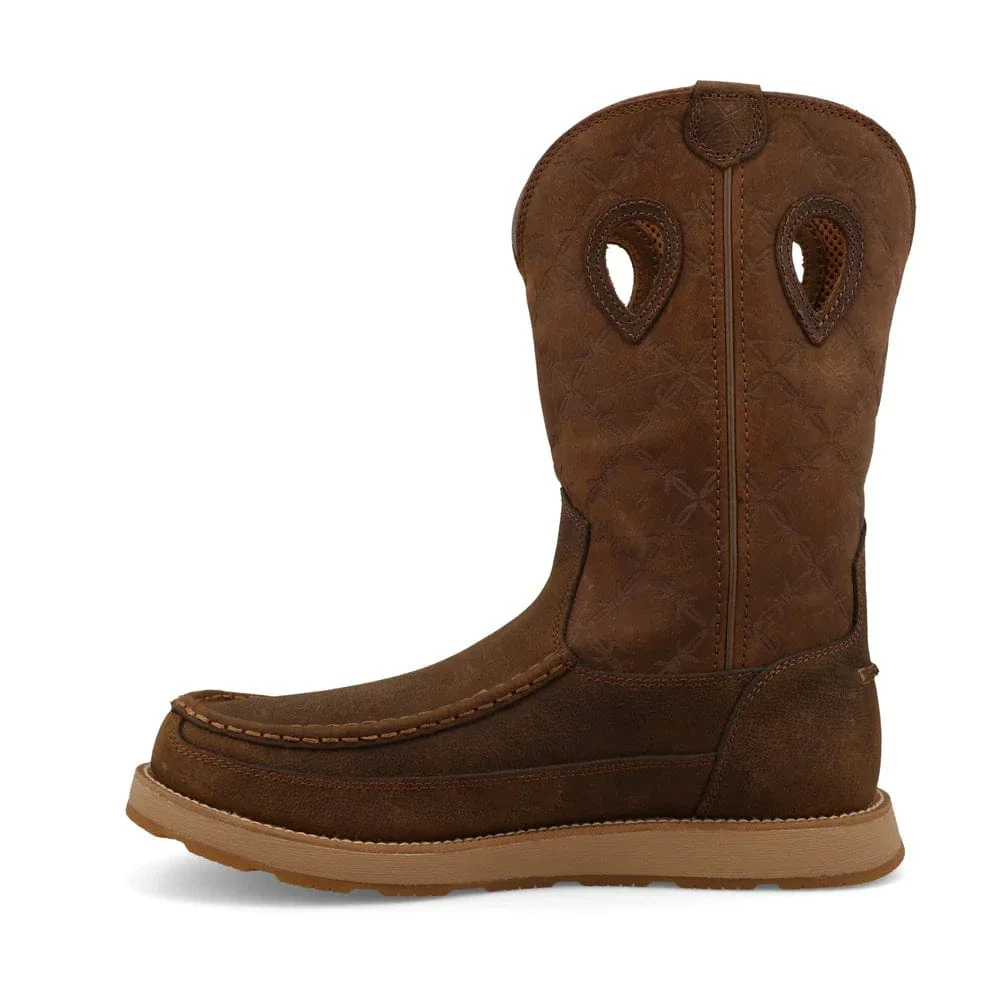 Twisted X Men's Brunette & Pecan Pull On Wedge Sole Work Boot MCBX001 - Image 2