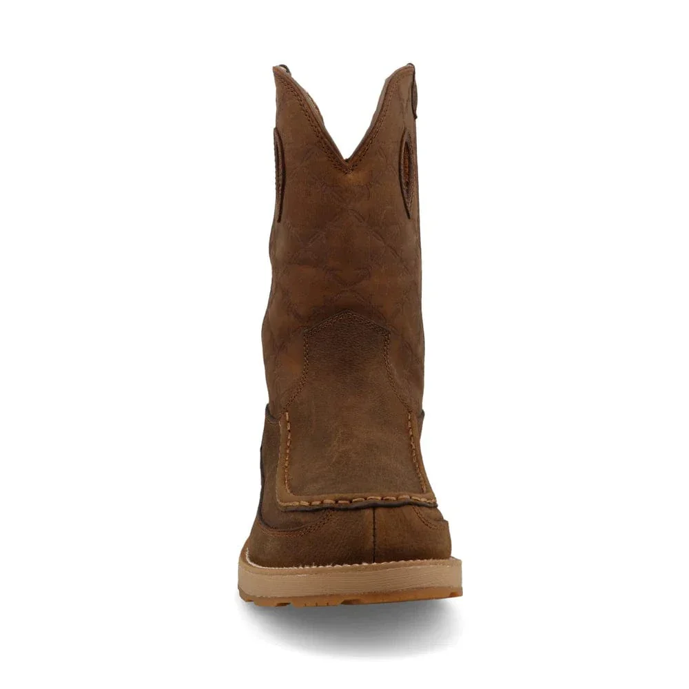 Twisted X Men's Brunette & Pecan Pull On Wedge Sole Work Boot MCBX001 - Image 5