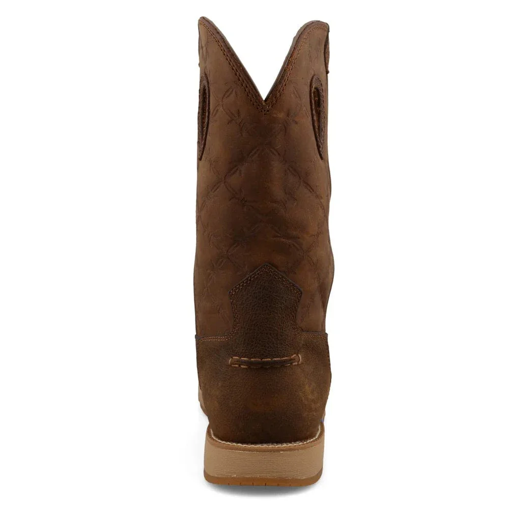 Twisted X Men's Brunette & Pecan Pull On Wedge Sole Work Boot MCBX001 - Image 6