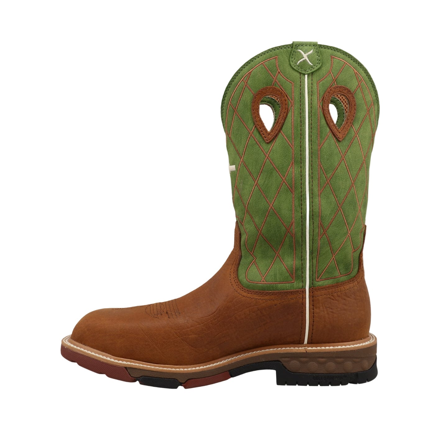 Twisted X Men's Carmel Cafe & Green Comp Toe Western Work Boot MXBNW07 - Image 2