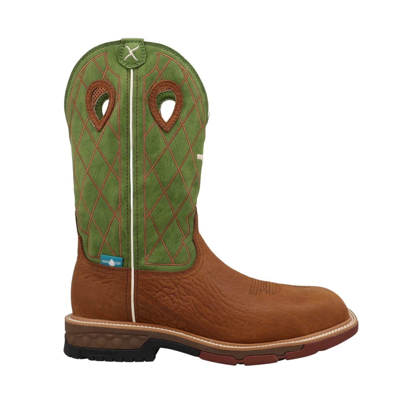 Twisted X Men's Carmel Cafe & Green Comp Toe Western Work Boot MXBNW07 - Image 4