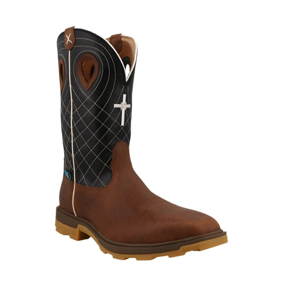 Twisted X Men's Clay & Black Ultralite X no Toe Work Boot MULNW04