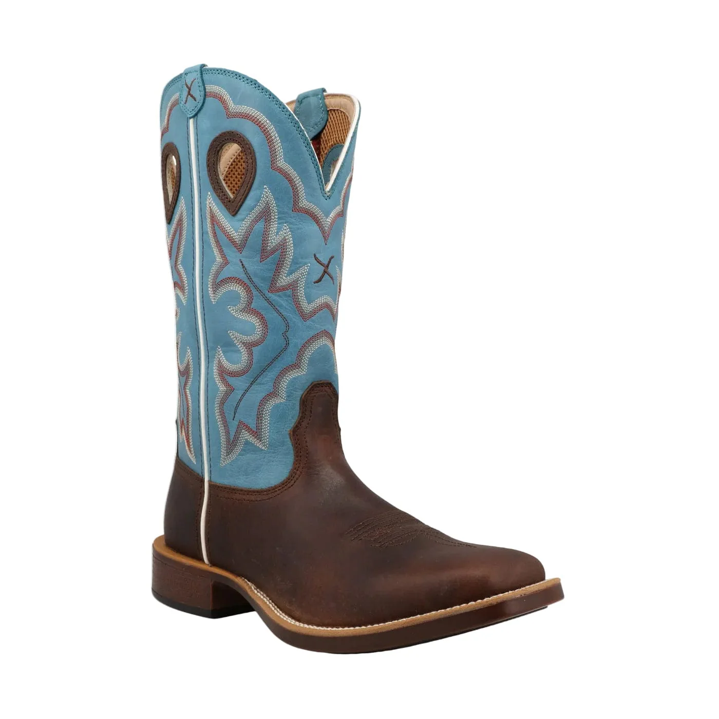 Twisted X Men's Dark Brown & Lagoon Top Hand Western Boot MTH0031