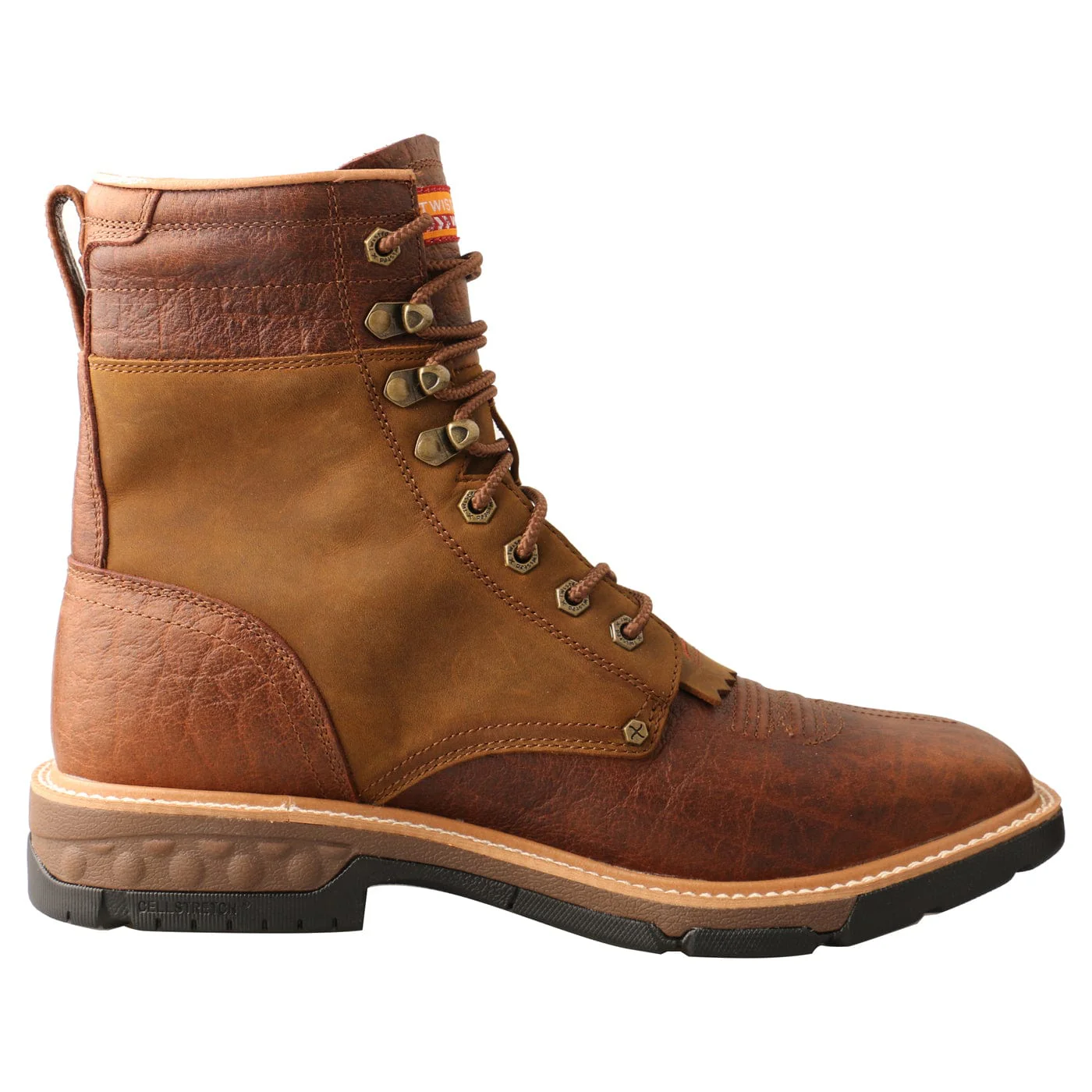 Twisted X Men's Distressed Saddle & Cogc CellStretch Lacer Work Boot MXLW001 - Image 4