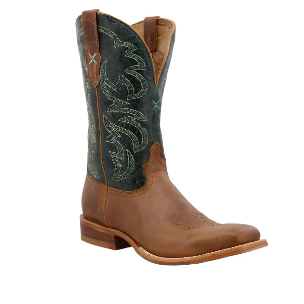 Twisted X Men's Light Tan & Teal Rancher Western Boot MRAL027