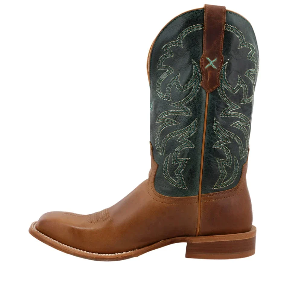 Twisted X Men's Light Tan & Teal Rancher Western Boot MRAL027 - Image 2