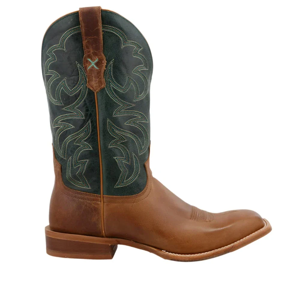 Twisted X Men's Light Tan & Teal Rancher Western Boot MRAL027 - Image 4