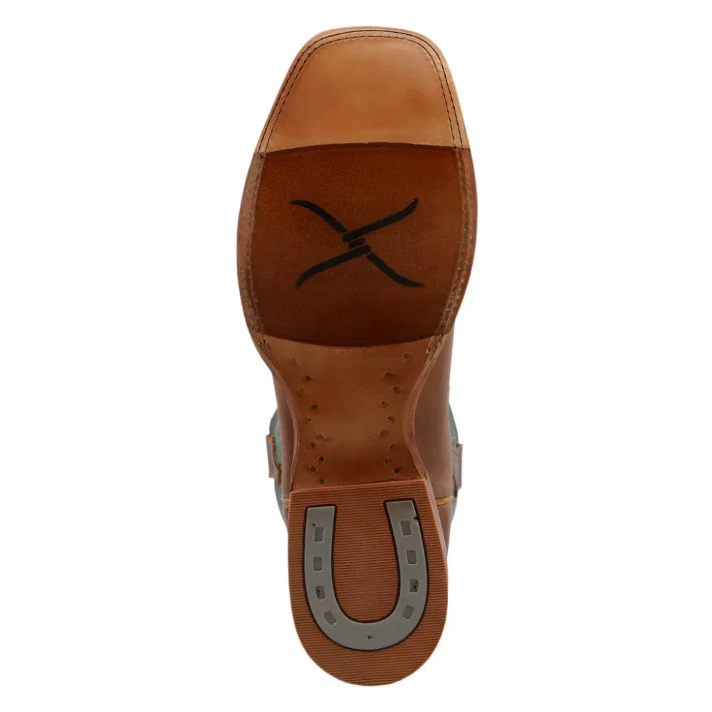 Twisted X Men's Light Tan & Teal Rancher Western Boot MRAL027 - Image 6