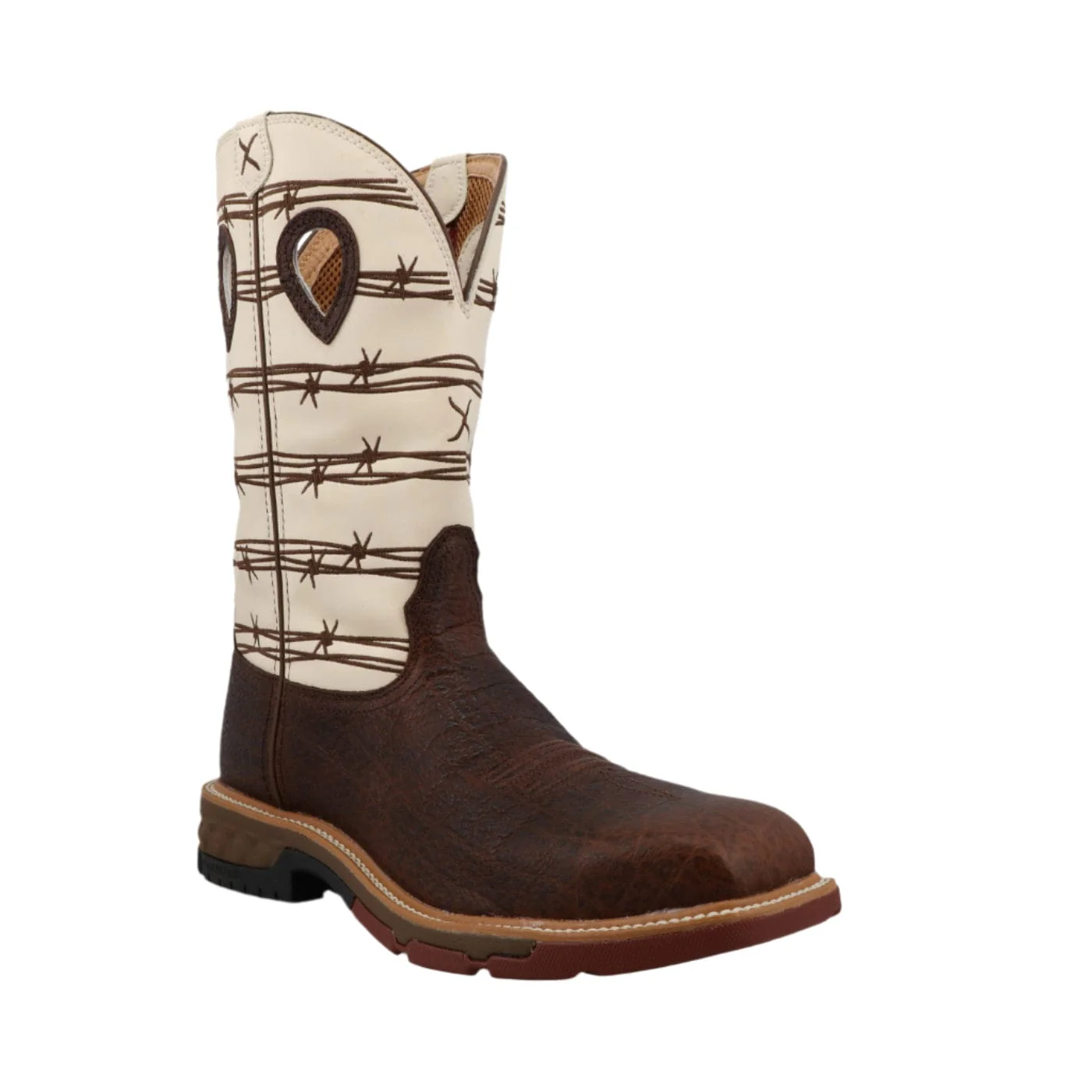 Twisted X Men's Steel Toe Brown Elephant Print Western Work Boot MXBA006